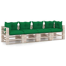 vidaXL Divano da Giardino Pallet 4 Posti con Cuscini in Legno di Pino