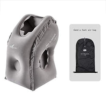 Mhwlai Multi-Funzione Cuscino da Viaggio Gonfiabile, Collo E Testa Cuscino Supporto per Auto Cuscino Ufficio Aereo Treno (Blu),Grigio