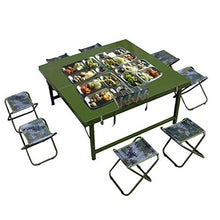 Set Tavolo e Sedia da Esterno Set da Tavolo e Sedia da Campeggio all'aperto, Tavolo Pieghevole in Acciaio Verde, Tavolo da Picnic e Sedia da 1 * 1 m