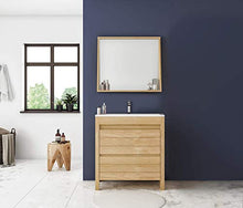 Allibert Mobili da Bagno Set Sottopensile 80 cm Lavandino Specchio Pre-assemblati Rovere