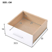 Comodino, cassettiera, 1 cassetto e 1 ripiano con maniglie e guide in metallo, bianco e rovere