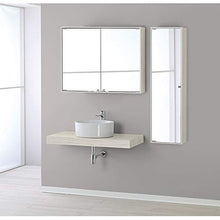 Mod Pensile Contenitore 120x33 con Anta Specchio Pino Bianco Linea Over Feridras