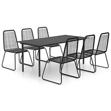 vidaXL Set da Pranzo da Giardino 7 pz in Rattan PVC Nero