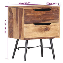 vidaXL Comodino 40x30x50 cm in Legno Massello di Sheesham