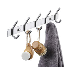 Umi. Essentials Wall-Mounted Brushed Stainless Steel 5-Hook Towel/Coat Rack