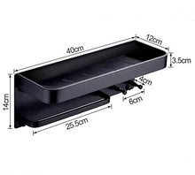 Amgend Ripiano Per Il Bagno In Alluminio Anodizzato Nero Con Mensole E Ganci Appendiabiti Da Parete Per Bagno
