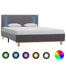 SKM Giroletto con Luci a LED Grigio Chiaro in Tessuto 140x200 cm