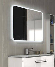 Specchio bagno pensile contenitore 3 ante con specchio filo lucido cm.70x95x13