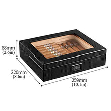 Adesign Cigar Box Mellow Legno di Cedro Cigar Humidor del Modello in Fibra di Carbonio Cigar Box Portatile Grande capacità Cigar Humidor