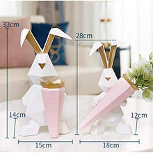 qazxsw - Armadietto per vino, in resina, per casa, origami, studi e studi, rosa, Origami rabbit