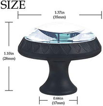 Spiaggia tropicale con palme Pomelli per Porta Set di 4 Pomelli per Mobili Manopole per Cassetti Cucina Armadio Vetro