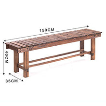 Panchine da parco in legno massello, sgabelli lunghi da esterno, panchine da balcone ispessite e allargate, panchine da cortile anticorrosive e resistenti al sole, per giardino / veranda / balcone