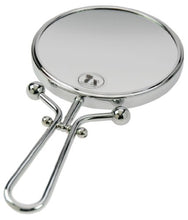 Fantasia - Specchio da tavolo/a mano in metallo, ingrandimento 7x, lunghezza: 29 cm, ø 15 cm, colore: Argento