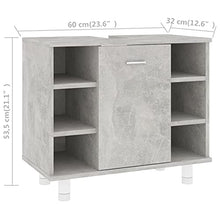 vidaXL Armadio da Bagno Grigio Cemento 60x32x53,5 cm in Truciolato