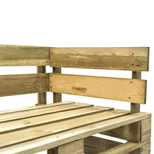 vidaXL Legno di Pino Divano da Giardino su Pallet Cuscini Rossi Ottomana Sofa