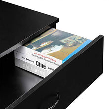 Cassettiera per camera da letto, in legno MDF semplice con 4 cassetti (nero)
