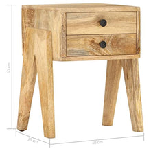 vidaXL Comodino 40x35x50 cm in Legno Massello di Mango