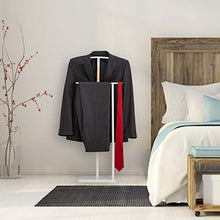 Relaxdays Servomuto, per Abiti & Pantaloni, Mix Metallo & Legno, Camera, Omino Attaccapanni 107x48x20cm, Bianco/Naturale