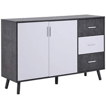 Q-HL Comodino Armadio di Stoccaggio Credenza Armadio Multiuso per Soggiorno, Camera da Letto, Corridoio Bianco E Grigio
