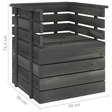 vidaXL Poltrona da Giardino in Legno Massello di Pino Grigio Scuro