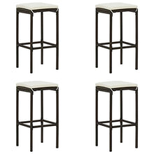 vidaXL Set da Bar da Giardino 5 pz con Cuscini in Polyrattan Marrone