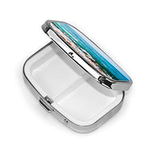 Scatola quadrata per pillole con onde oceaniche alla moda, organizer per pillole da viaggio, per integratori di vitamine