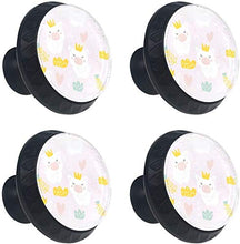 Maiali Bianchi Carini Corona Rosa Rosa Pomelli per Porta Set di 4 Pomelli per Mobili Manopole per Cassetti Cucina Armadio Vetro