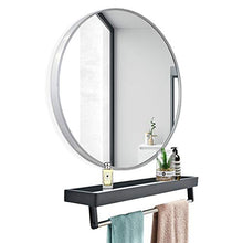 Bathroom mirror JWZQ Specchio a Parete Rotondo con mensola, specchi da Bagno 40~70 cm per Parete, Specchio cosmetico per Ingresso, Bagno e Camera da Letto