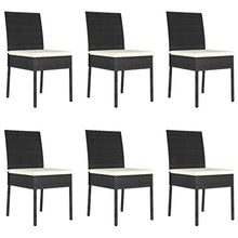 SKM Set da Pranzo da Giardino 7 pz in Polyrattan Nero (51.1kg)