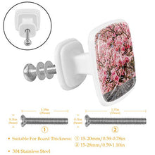 Fiore rosa ciliegia 4 PCS Pomelli per Porta, Pomolo per Mobile, Pomelli per Mobili con Viti, Maniglia per Armadietto, Pomelli per Porta, Pomelli per Cassetti per Porta, Armadio, Cassetto e Credenza