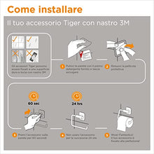 Tiger Tune Gancio, con un Retro Autoadesivo 3M Resistente, ABS, Nero Metallo Spazzolato Nero, 5,4 x 6,5 x 2,5 cm