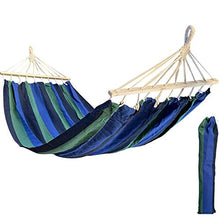 ZIK Amaca Doppia da Giardino per Esterno, Larga e Leggera, in Cotone con Borsa, Barre in Legno - Multicolor 150x200