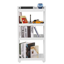 SONGMICS Scaffale Scorrevole Scaffale Portaoggetti Stretto Carrello Mobile Dispensa a 4 Livelli di Plastica con Rotelle per Cucina Bagno Bianco 45 x 17 x 91 cm KFR10WT