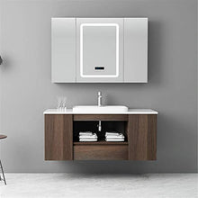 NgMik Arredo Bagno Smart Bathroom Cabinet Combinazione Semplice Bagno a Muro Vanity Specchio Contatore Mobile Bagno Bene (Color : Brown, Size : 53x120x55cm)