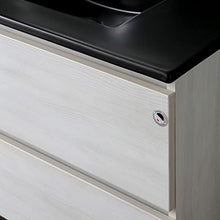 Kiamami Valentina MOBILE BAGNO SOSPESO 80CM GRIGIO CHIARO CON LAVABO NERO OPACO | BERLIN