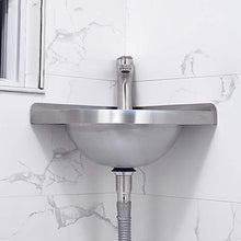 JPOYT-O Triangolo Lavatoio Hanging Bacino, Round Kitchen Sink Bowl in Acciaio Inox