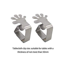 LANGING Pack of 4 - Clip per tovaglia in acciaio inox, colore: Argento
