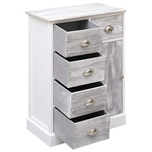 Festnight Credenza con 10 Cassetti in Legno Grigia 113x30x79 cm