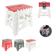 JE CHERCHE UNE IDEE CMKB5689 TABURETE ESCALÓN PLEGABLE 31CM, Blanc/Rouge/Vert/Gris, 30 x 22 x 32.5 cm