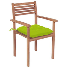 vidaXL Sedie da Giardino 2 pz Cuscini Verde Brillante Legno di Teak