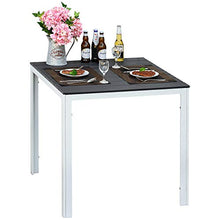 Tavolo Quadrato da Giardino 78x78x74 cm Piano Effetto Legno Grigio Scuro