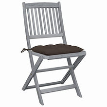vidaXL Sedie da Giardino Pieghevoli 4pz con Cuscini in Massello Acacia
