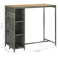 FAMIROSA Set da Bar da Giardino 5 pz con Cuscini in Polyrattan Grigio-4917