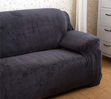 Interestmaker, copridivano elasticizzato in velluto per divano da 1, 2, 3, 4 posti, grigio., 2 Seater:145-185cm