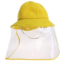 PRETYZOOM Cappello del Secchio del Bambino Sicurezza dei Bambini Scudo Facciale Cappello Anti-Sputa Anti-Saliva Protezione Facciale Antispruzzo Copertura Facciale Cappello Pescatore Giallo