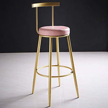 GYPPG Modern Faux Leather Bar Stool - Arc Gold Iron Backrest - 5cm Thicken Upholstered - for Leisure Pub,Counter,Kitchen,Max Load 440 Ib