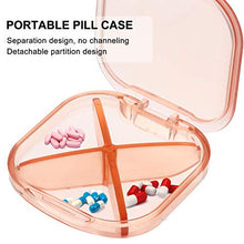 HEALLILY - Contenitore per pillole da viaggio, per pillole, 4 griglie, per pillole, settimanali, a prova di perdite, medicina, vitamina