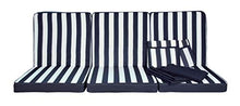 Stiliac 9601T311 Set Cuscini e Tettucio Ricambio, Rigato Blu/bianco, 174x58x8 cm