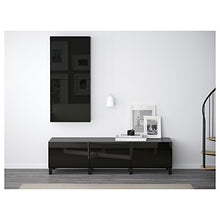 BESTÅ combinazione di cassetti 180x40x48 cm nero-marrone/Selsviken lucido/nero