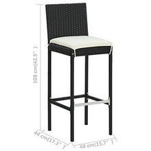 FAMIROSA Set da Bar da Giardino 5 pz con Cuscini in Polyrattan Nero-4918